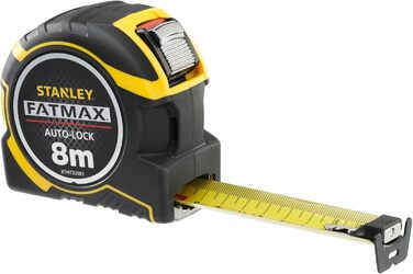 Рулетка Stanley FatMax PRO Autolock XTHT0-33501 (довжина 8 м, ширина полотна 32 мм, змінні гачки, броньоване лезо та захисне покриття з майлару, з фіксатором та поверненням, вкл. ремінну кліпсу) 8 м