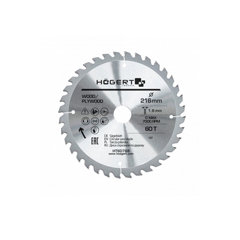 Диск пильяльний по дереву HOEGERT 216 (HT6D788)