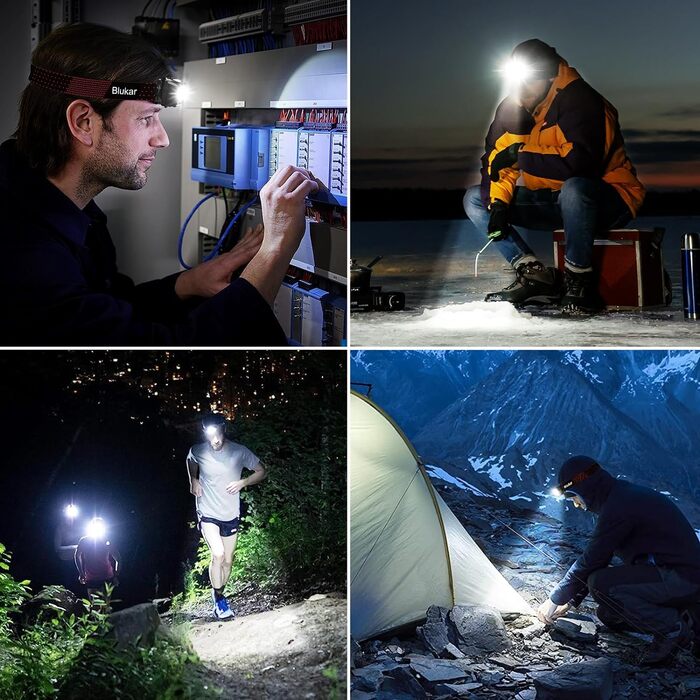 Світлодіодний налобний ліхтар Blukar акумуляторний, 2000 люмен супер яскравий налобний ліхтар Stepless Dimmable з 8 режимами, датч