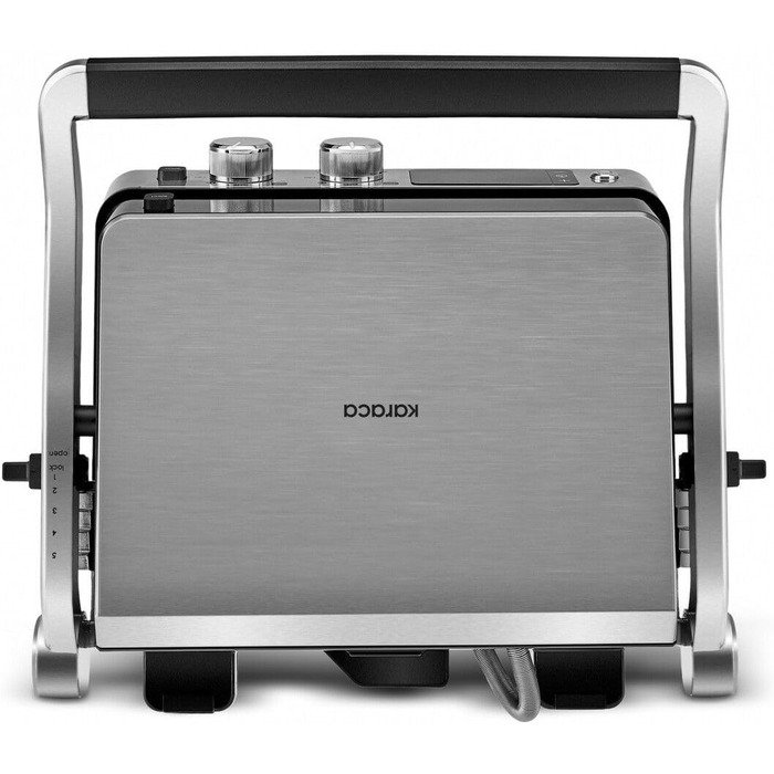 Сендвічниця 3 в 1 Karaca Compact Steel Sear & Grill Inox 2008 електрогриль, тостер та контактний гриль із швидким нагріванням, регулюванням температури та висоти, нержавіюча сталь