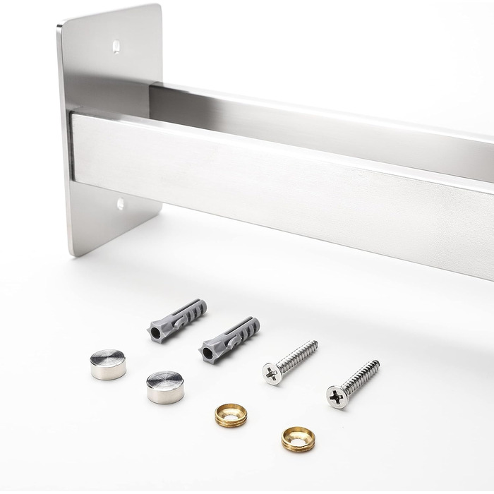 Тримач для рушників Dvocel Рушникотримач свердління квадратного рушника подвійний 304 з нержавіючої сталі срібний рушникотримач з