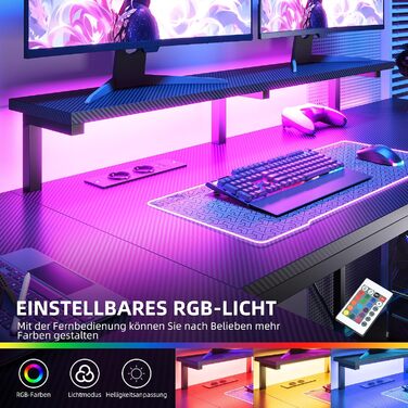Кутовий письмовий стіл YITAHOME з 4 шухлядами, розеткою, USB та LED-підсвіткою, 158 см, чорний