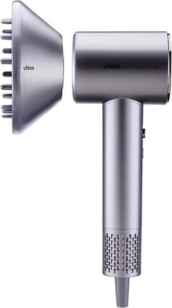 Фен Ufesa Ion Plasma Luxe з датчиком температури, двигун 110 000 об/хв, іонізатор, цифровий дисплей, ефект розгладження, магнітні насадки, 2 швидкості, 2 температури, низький рівень шуму