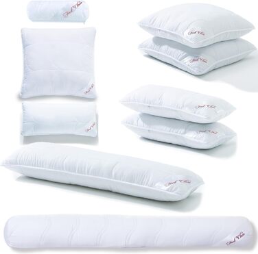 Подушка для шиї CelinaTex First Class, 2 валика для шиї, 40 x 15 см, мікрофібра, порожниста, дихаюча, стійка до кипіння, з набивкою-блискавкою, волокнистий наповнювач, 2 шт., 40 x 15 см