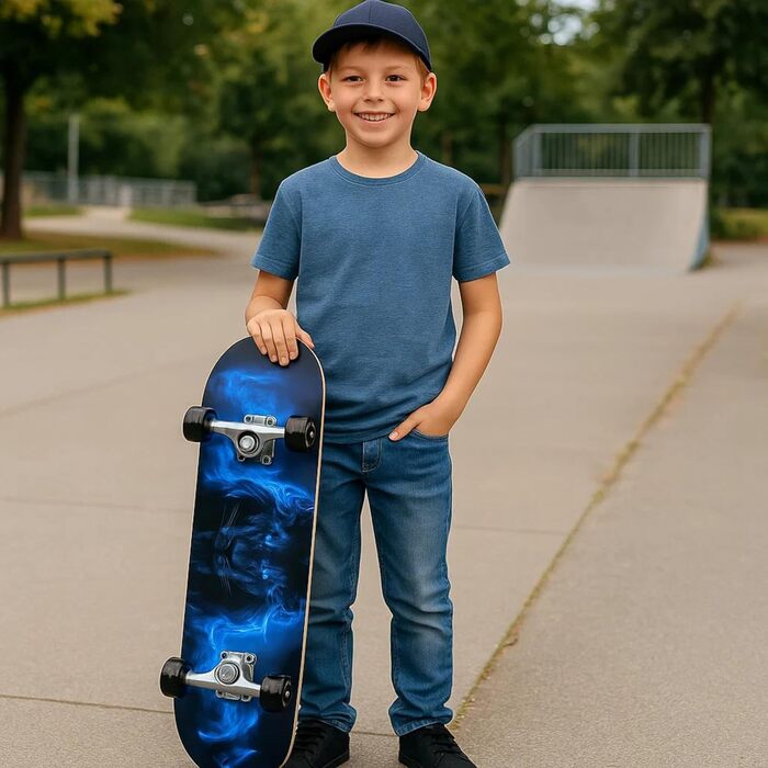 Скейтборд Lion Pro Sport найкращий спортивний скейт з міцною дерев'яною декою ABEC-5 підшипники для початківців та досвідчених повний компліт 31" канадський клен стрит трюки парк оригінал 2025