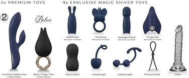 Еротичний адвент-календар Magic Shiver, 2025, 24 секс-іграшки для пар, синій