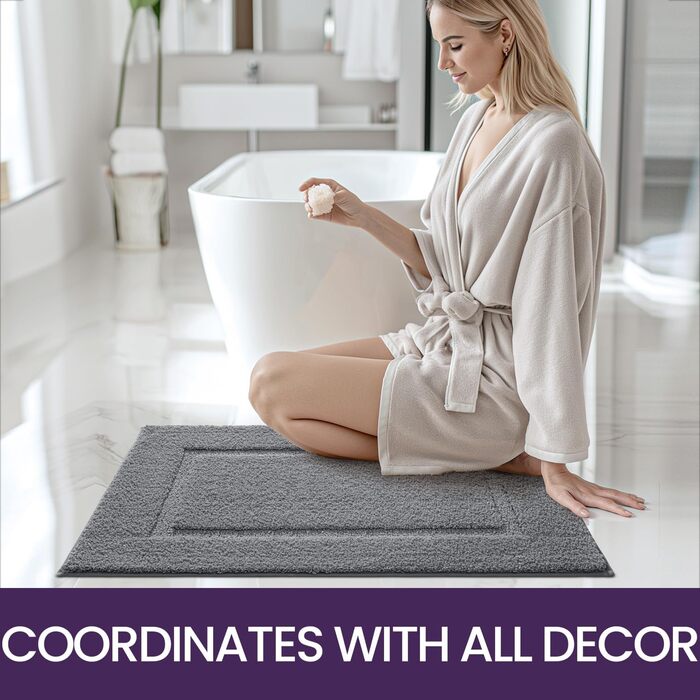 Килимок для ванної кімнати 60 x 110 см, нековзний килимок для ванної кімнати, що миється, м'який килимок для ванної, килимок для в