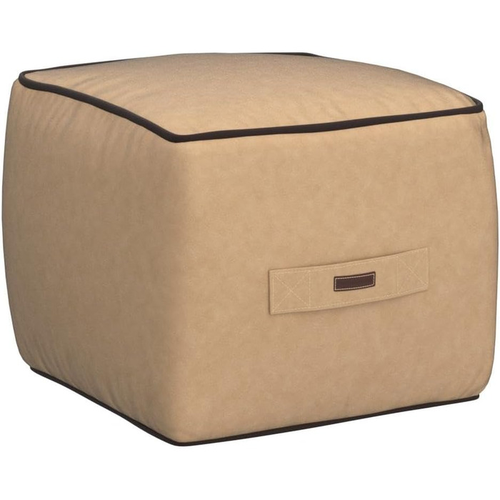 Пуф-табурет ENGLISH HOME, Пуф із квадратним сидінням, Високоякісний пуф із сидінням, Легкий у догляді пуф, Пуф-табурет для вітальні, спальні, Casha, 45x45 см, Бежевий