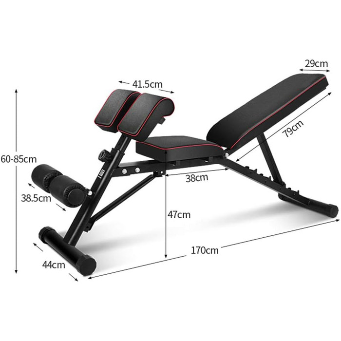 Складана силова лава soges з розкладною розкішною опорою для ніг для тренування м&39язів живота та спини, багатофункціональні силові лави для домашніх силових тренувань, PSBB004-1