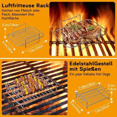 Аксесуари для фритюрниці - Аксесуари для мультипечі для Ninja Foodi AF400EU AF300EU 9.5L та інших двозонних аерофритюрниць, без BPA, аксесуари для мультипечі Ninja