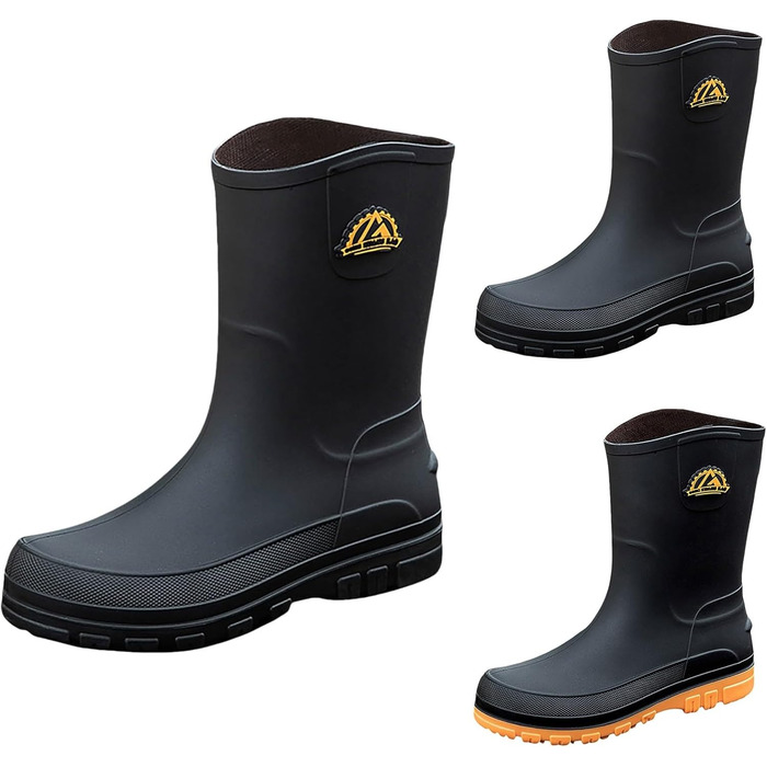 Чоловічі гумові чоботи, без гуми, заввишки до литки, ідеально підходять для сезону дощів, розмір 45/42,5 EU, чорні