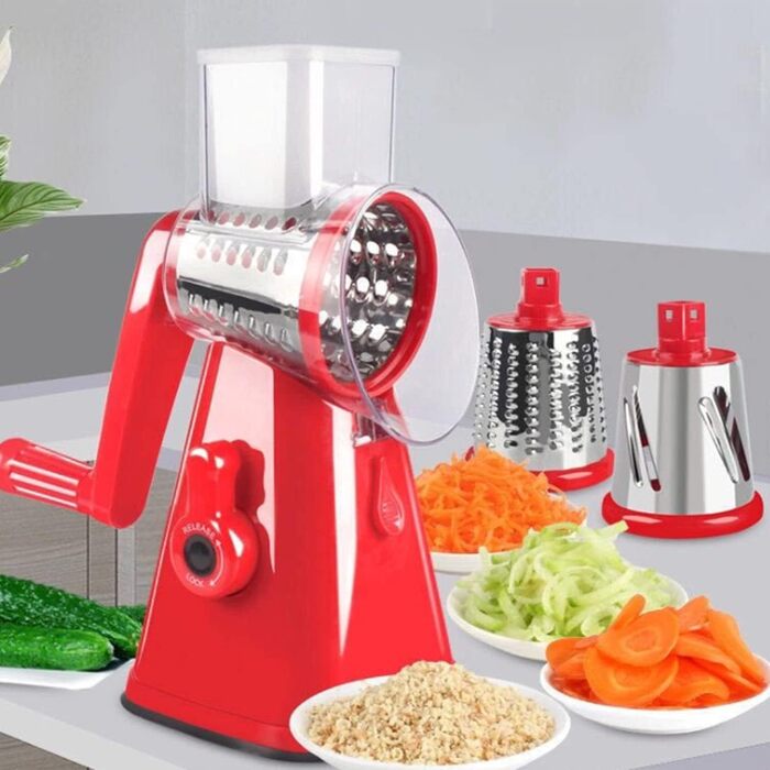 Терка для овочевого сиру GERALD, ротаційний подрібнювач, ручний подрібнювач салату Ручна багатоцільова терка 2 леза C