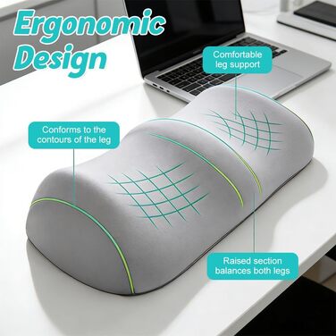 Подушка для колін, подушка для підняття ніг, подушка для ніг, подушка для колін для сну, ергономічна подушка з позиціонування з піни з пам&39яттю форми для колін та ніг (світло-сіра)