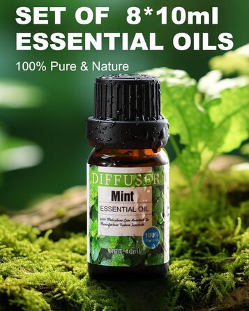 Ароматичний дифузор VAAGHANM Дифузори 500 мл з 8 ефірними оліями, ароматерапевтичні дифузори, освіжувач повітря, зволожувач повітр
