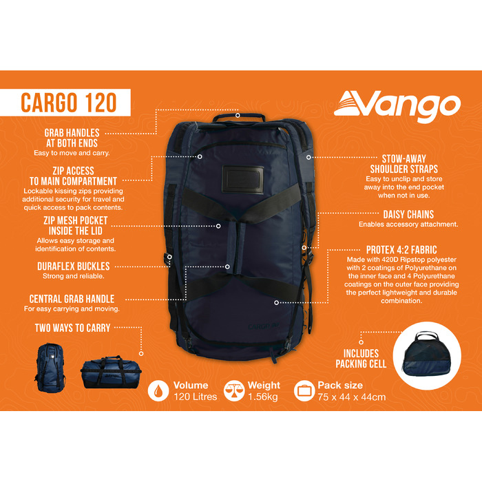 Сумка дорожня Vango Cargo 120 Moonlit Ocean (RUUCARGO0000001)