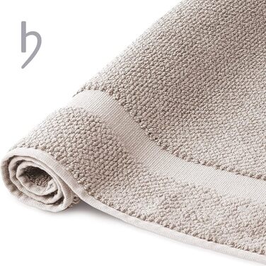 Килимок для ванної Herzbach Home 100 бавовна Килимок для душу 1000 г/м Абсорбуючий Можна прати (Пісочно-сірий, 60 x 100 см) 60 x 100 см (Прямокутний) Пісочно-сірий