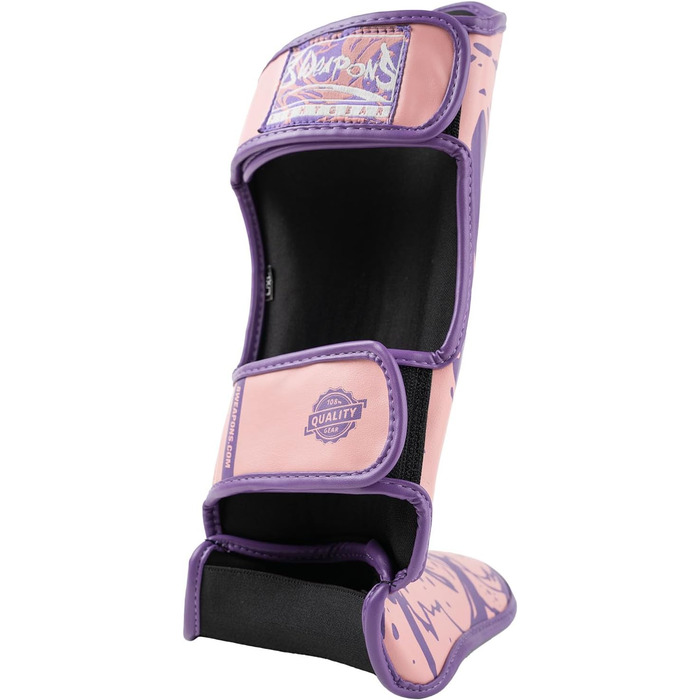ЗБРОЇ Щитки для гомілок, дитячі, Дженні, рожеві, для тренувань та змагань, високоякісна синтетична шкіра та ідеальна амортизація, муай-тай, К1, ММА, карате та кікбоксинг, розмір S/M, 8