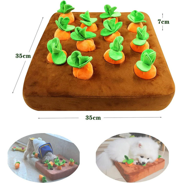 Celawork Intelligence Toy for Dog Interactive Toy Plush Carrot Sniffing Mat Dog Toy Intelligence Sniffing Mat Dog Vegetable Plush Toy for Dog, Celawork Intelligence Toy for Dog Interactive Toy Plush Carrot Sniffing Mat Dog Toy Intelligence Sniffing Mat Do