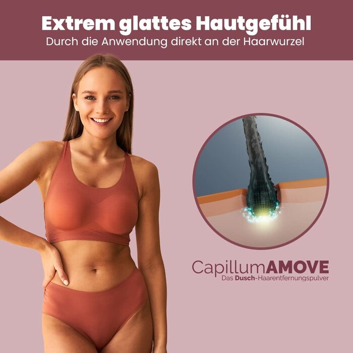 Крем для депіляції Capillum AMOVE Aloe Vera 300г Body & Intimate Area Women - Ніжна пудра для депіляції Жінки Безболісний душ Крем для інтимної депіляції Жінки без добавок з нейтральним запахом 300 г (1 упаковка)