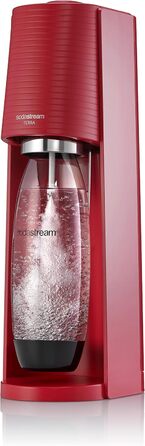 Бестселер машин для блискучої води SodaStream Terra Упаковка 1 пляшка 1 л 1 газова заправка 60 л для затиску Червоний