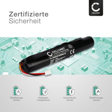 Акумулятор для динаміка, сумісний з Bang & Olufsen BeoPlay A2, BeoLit 17, BeoLit 15 (3400 мАг, 7,4 В), замінний акумулятор J406/ICR18650NH-2S