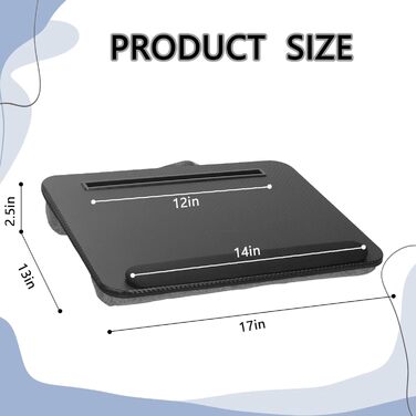 Складаний столик для ноутбука до 16 дюймів з підставкою для планшета, вбудованою подушкою та підтримкою зап'ясть, ідеальний для дому та офісу. Чорний ноутбучний столик на коліна з подушкою.