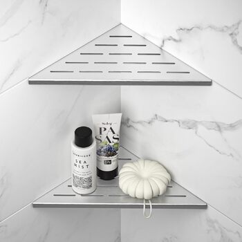 Полиця для душу Eck, нержавіюча сталь 304, сталева полиця для ванної кімнати для плитки, вбудована полиця для ремонту ванної (шліфована, 254 мм - 2 шт.) 254 мм - 2 шт. Шліфована