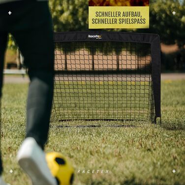 Комплект із 2 дитячих футбольних воріт - Футбольні ворота з зручною сумкою для перенесення - Версія з армованими склопластиковими стійками - Футбольні ворота для саду або парку, чорні