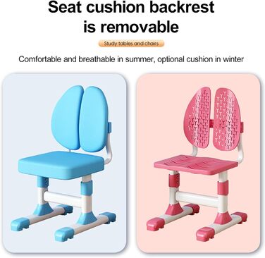 Дитячий стіл, дитячий стілець з регульованою висотою та комплект стільців з шухлядою та книжковими полицями, дитячий стіл для хлопчиків та дівчаток віком від 3 років (синій)