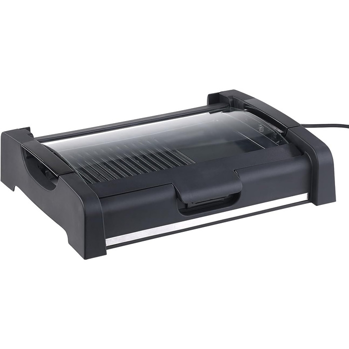 Електричний гриль Rosenstein & Shne Настільний гриль зі скляною кришкою, пластина для гриля з керамічним покриттям, 1 650 Вт (елек