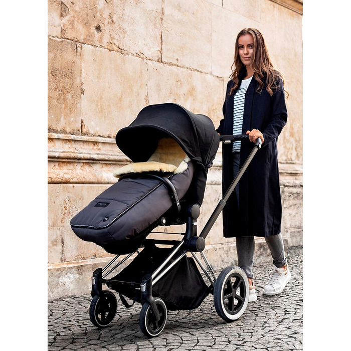 Муфта для ніг з овчини AROSA LUXE - повністю хутряна коляска, муфта для ніг (діти від 6 до 36 місяців), з медичного хутра, в кольо