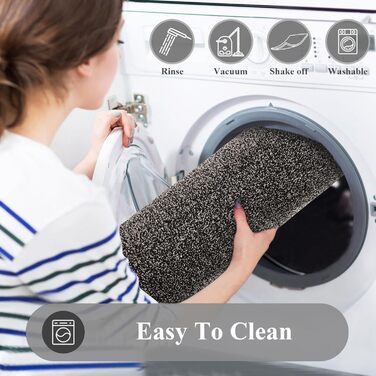 Килимова доріжка 80x200 см, що прається, для передпокою, нековзний килим для пральної машини, для передпокою, кухонна доріжка для вхідної зони, спальні, коридору, чорно-сірого кольору, чорно-сірого кольору, 80 x 200 см