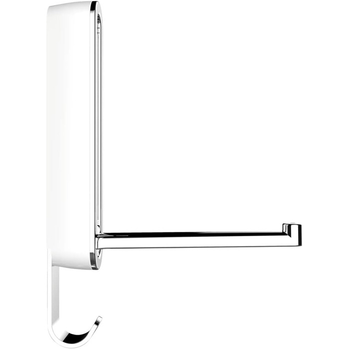 Складаний гачок, складаний настінний гачок із захистом від ковзання, метал/пластик, 2,5 x 18 x 2,5 см, білий