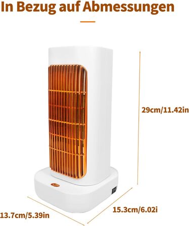 Керамічний вентилятор-обігрівач PTC, швидкий нагрів за 1 секунду, 1200 Вт/1000 Вт, коливання 90 із захистом від перегріву та перекидання, компактний та тихий для спальні та офісу