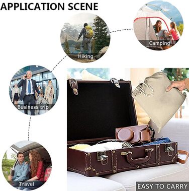 Вкладиш для спального мішка, літній спальний мішок, дорожній спальний мішок, тонкий, легкий та компактний, ідеально підходить для хостелів, гірських хатин, молодіжних хостелів, кемпінгу, активного відпочинку тощо, коричневий, розмір L (210*180 см)