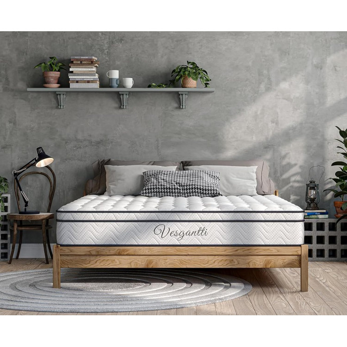 Матрац Vesgantti 160x200 7-зонний пружинний матрац Кишеньковий пружинний матрац середньої жорсткості Ортопедичний бочковий пружинний матрац Кишенькового типу (H3, верхня частина короба 26 см) H3, верхня частина короба 26 см 160 x 200 см
