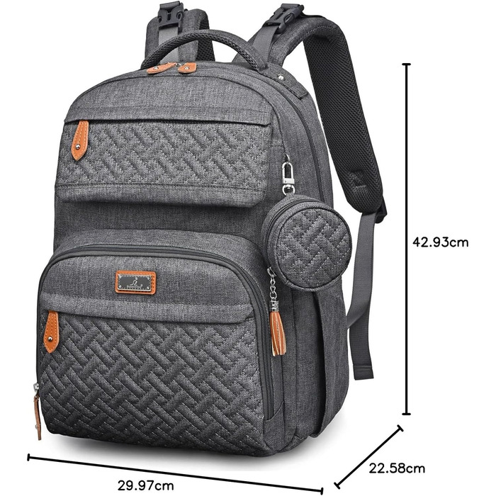 Пеленальний рюкзак, дитячий пеленальний рюкзак лікарняний пологовий дорожній рюкзак з пеленальним килимком та ізольованими кишеням