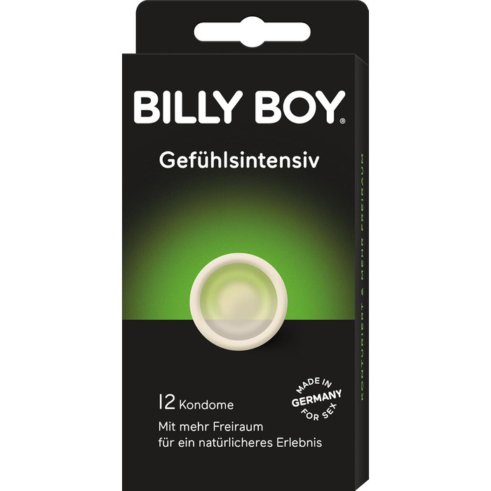 Презервативи Billy Boy Gefühlsintensiv, з додатковим простором, прозорі, 12 шт