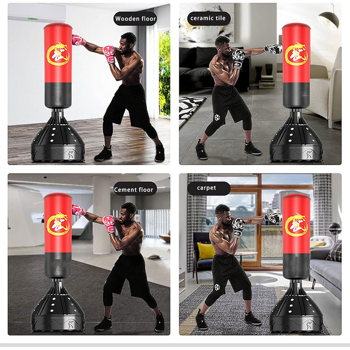 Вільно стоячий боксерський мішок Важкий твердий боксерський мішок Пристрій поглинання шуму вібрації для дорослих Молодіжні чоловік