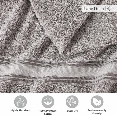Набір рушників для ванної кімнати LANE LINEN, 100 бавовна, м'який банний набір, 6 банних рушників, 6 рушників для рук, 6 фланелей,