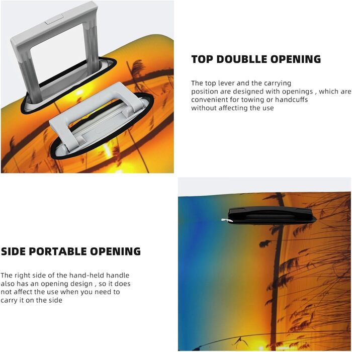 Чохол для валізи Прибережна тростина з принтом, еластичний захист від подряпин та пилу, чорний, розмір 95