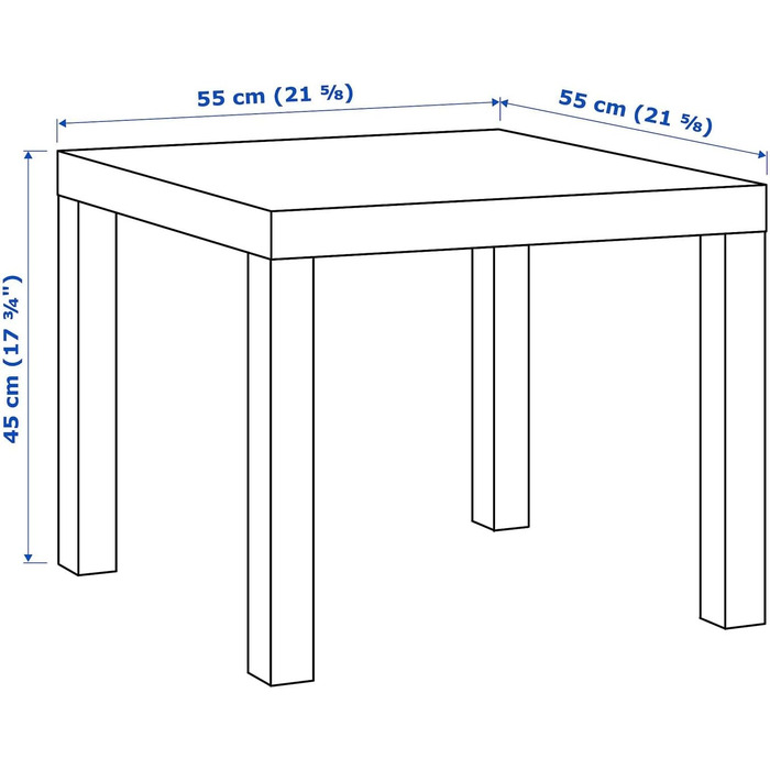 Журнальний столик IKEA Lack, білий, дерев&39яний, 45 x 55 x 55 см