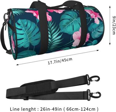 Гавайська дорожня сумка з рожевою квіткою, кругла форма, великий об'єм, легка та міцна, ідеальний подарунок для піших прогулянок, відпустки, ділових поїздок та іншого, Гавайська рожева квітка, універсальний розмір