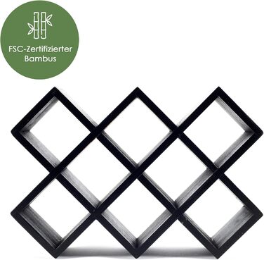 Дерев&39яна підставка для спецій сертифікована FSC підставка для спецій для шафи підставка для спецій для дверцят шафи, кухонний органайзер без свердління (чорна, 10 банок)