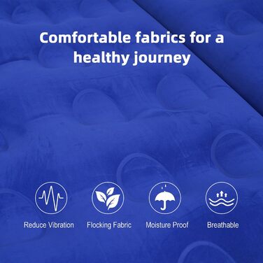 Надувний матрац Vinteky для позашляховика, мінівена, розкладне ліжко з насосом та 2 подушками для автомобіля, відпочинку, подорожей, кемпінгу, басейну, парку, пляжу (синій)