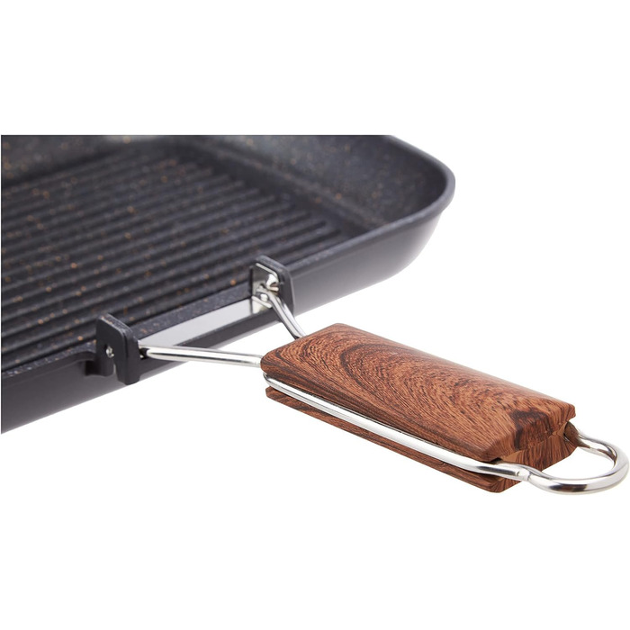 МИ ГОТУЄМО Титанова індукційна сковорода-гриль Ecochef, смугаста, 34 x 24 см, 5 шарів, Quantanium, Екологічно чиста, Без PFOA, Ков