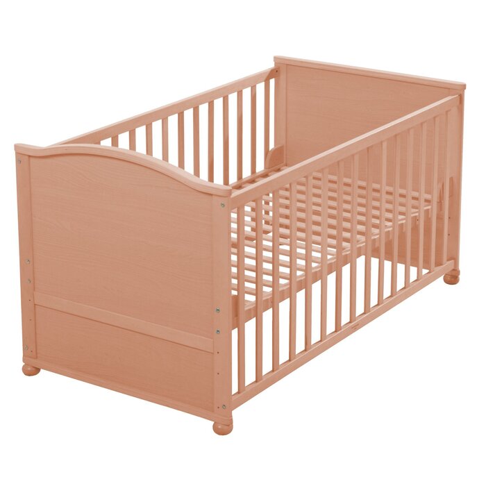 Дитяче ліжко roba, що трансформується, 70x140 см, натуральне, регульоване по висоті, зі знімними поручнями, трансформується в дитяче ліжко, бежевий колір, 153Д x 79Ш x 78,5В см