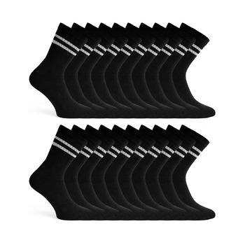 Тенісні шкарпетки Basic Treasure, 20 пар, чоловічі та жіночі, бавовняні спортивні шкарпетки, дихаючі, тенісні круглі шкарпетки, розмір 43-46, чорні