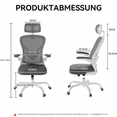 Ергономічне офісне крісло Gotland з сітки з 3D-підлокітниками та поперековою опорою, регульоване по висоті крісло для домашнього офісу та офісу, темно-сіре
