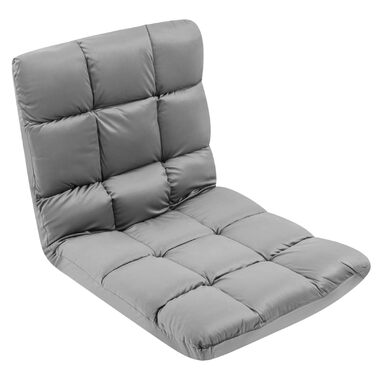 Розкладне крісло для підлоги, диван-лінивець з регульованою спинкою, крісло-реклайнер, складна поверхня для сидіння та лежання, розкладне крісло для підлоги, диван-лінивець, крісло-реклайнер для вітальні, офісу, для медитації (сірий)